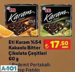ETİ KARAM KAKAOLU BİTTER ÇİKOLATA